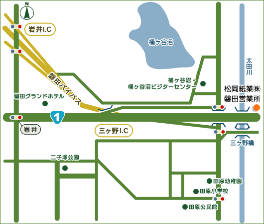 松岡紙業のアクセスマップ