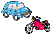 イラスト：車とバイク