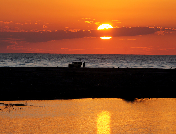 天竜川河口の夕景