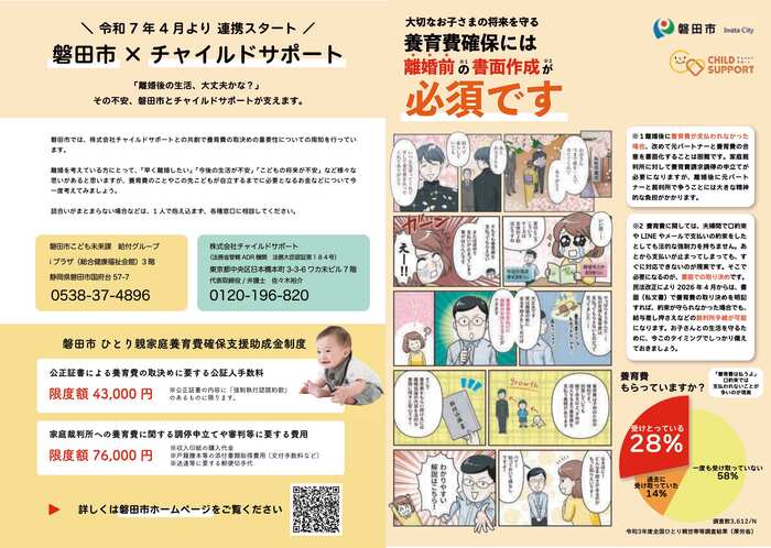養育費確保支援に関するチラシの表面