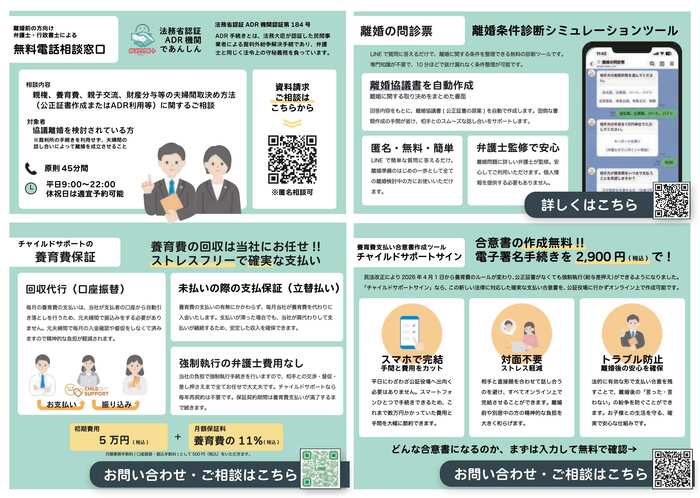 養育費確保支援に関するチラシの裏面