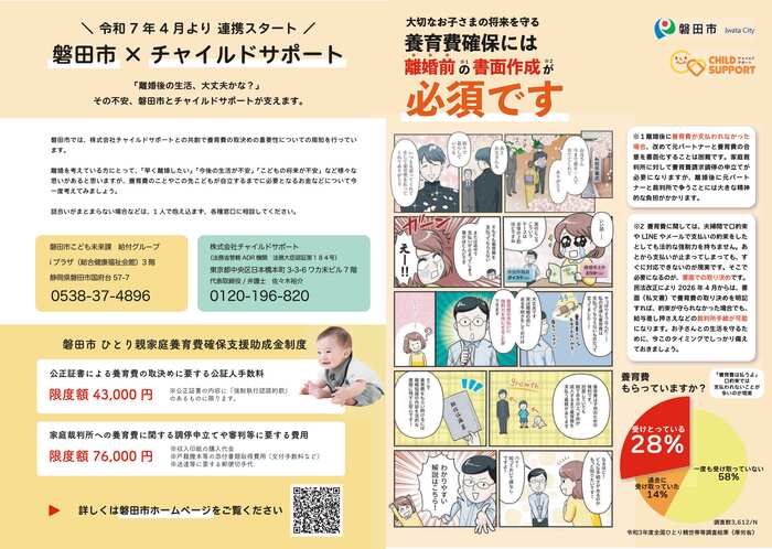 養育費確保支援に関するチラシの表面