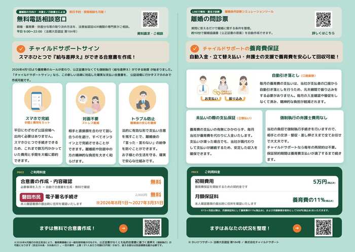 養育費確保支援に関するチラシの裏面
