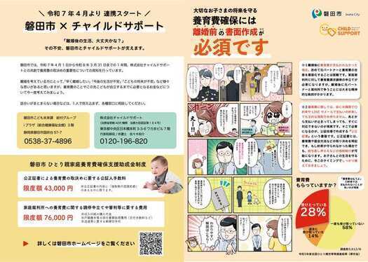 養育費確保支援に関するチラシの表面